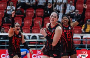 A reação emocional de Gia Day ao seu tempo com Petro Gazz O Dia do GIA do Petro Gazz Angels durante um jogo de quartas de final da AVC Champions League contra a Pequim Baic Motors.