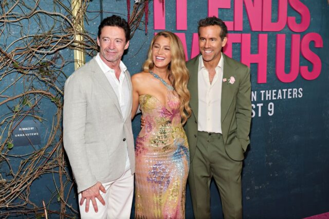 Nova York, Nova York - 27 de abril: (LR) Ryan Reynolds, Emily Blunt, Stanley Tucci, Blake Lively e Hugh Jackman participam 