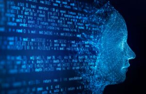 Lightrun ganha US $ 70 milhões usando a IA para depurar o código na produção AI robot face and programming code on a black background.