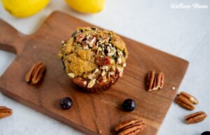 Muffins de mirtilo de limão (grãos de grãos) Muffins de mirtilo de limão