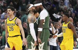 NBA: Gary Trent Jr. e Giannis cada pontuação 37 enquanto Bucks escapa um déficit de 0-3 Gary Trent Jr. Bucks venceu o jogo dos Playoffs da NBA do Pacers 3