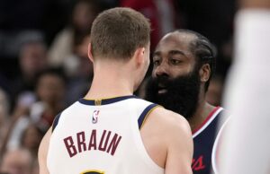 NBA: Nuggets e Clippers atingiram seis técnicos no jogo 4 Playoffs da NBA Denver Nuggets vs Los Angeles Clippers Christian Braun James Harden