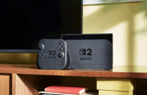 Nintendo Switch 2 e Switch 1: O que notei ao reproduzir os dois consoles Nintendo Switch 2 Console atrás da estação de exibição de vidro