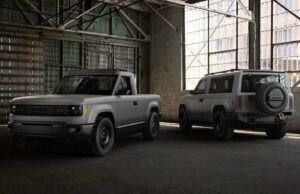 O oposto do CyberTruck é o caminhão elétrico de US $ 20k da Slates fabricado na América caminhão elétrico ardósia em edifício industrial