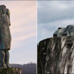 A estátua de Melania Trump começou com tornozelos e roubada na Eslovênia