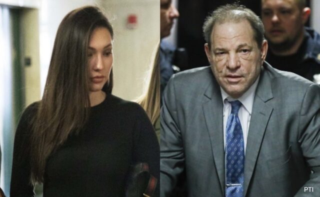 A ex -atriz afirma que Harvey Weinstein fez um tiro erétil e depois a estuprou no hotel

