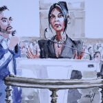 Kim Kardashian novamente se tornou vítima de uma maldição no tribunal, e sua semelhança se transformou em um retrato desagradável quando ela testemunhou em processos judiciais sobre assalto a jóias em 2016 em Paris