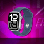 Apple Watch Series 10 (Caso GPS de 42 mm) SmartWatch com estojo de alumínio prateado com banda esportiva de jeans - s/m. Rastreador de fitness, aplicativo ECG, sempre exibição de retina, resistente à água