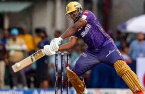 Andre Russell bate Maheesh Theekshana com um hat-trick 6s durante a partida KKR vs RR IPL2025 (relógio) 0 fechar