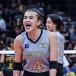 NU Lady Bulldogs 'Bella Belen, UAAP temporada 87 Feu Lady Tamaraws contra o jogo de vôlei feminino