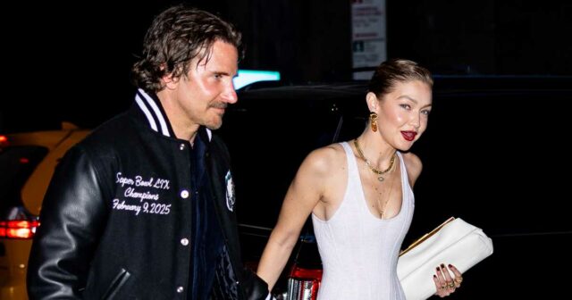 Bradley Cooper e Gigi Hadid viram o Philadelphia Eagles durante o jogo de playoff da NFL 791