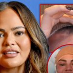 Cabeça de operação de Chrissy Teigen sutando a principal composição do Instagram GHETTY