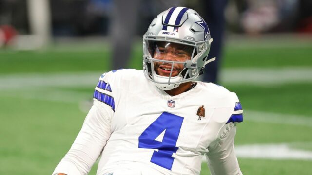 Dak Prescott e a namorada de Cowboys Sarah Jane Ramos

