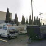 Local proposto de um conjunto habitacional em 1653 a 1641 El Dorado Street, no distrito de Alviso, no norte de San Jose, como mostrado dentro do esboço. Os limites são aproximados. (Google Maps)