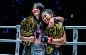 Fairtex se retira da competição, deixando Denice Zamboanga como um campeão indiscutível Um campeonato Atomweight Quens Stamp Fairtex e Denice Zamboanga.