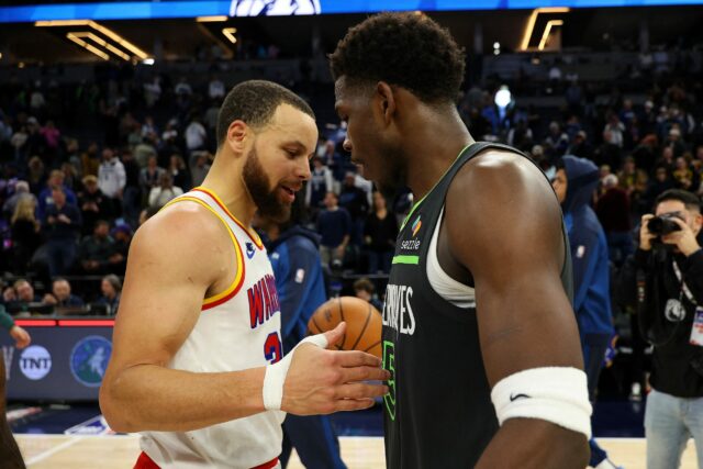 Timberwolves vs Warriors NBA Playoffs Anthony Edwards Steph Curry