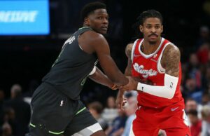 Ja Morant reage a Anthony Edwards no jogo 4 fechado