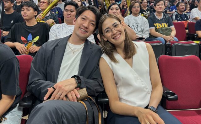 Jaja Santiago, UAAP Temporada 87 Final de vôlei feminino 2º jogo com seu marido Taka Minowa