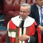 O Barão Gove, de Torry, jurou esta manhã para a câmara superior enquanto deixava o PM Rishi Sunak.