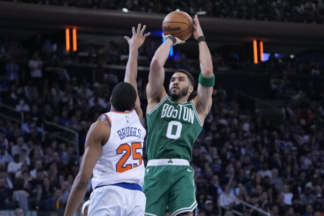 Jayson Tatum Celtics Beat Knicks Game 3 NBA Playoffs