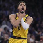 Playoffs das finais da Conferência Leste da NBA Indiana Pacers vs New York Knicks Tyrese Haliburton Reggie Miller