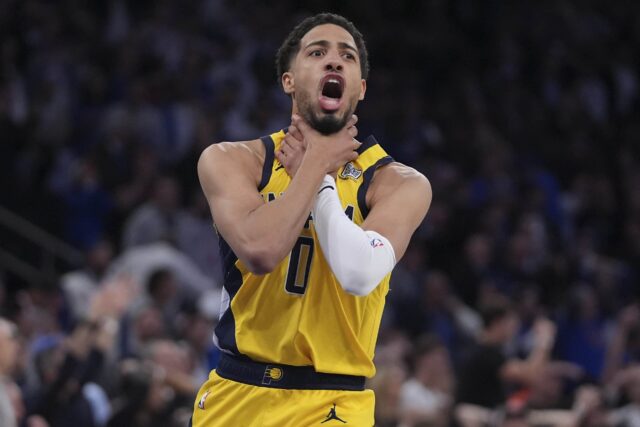 Playoffs das finais da Conferência Leste da NBA Indiana Pacers vs New York Knicks Tyrese Haliburton Reggie Miller
