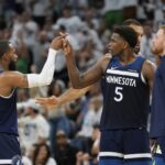 Mike Conley Anthony Edwards Timberwolves NBA Playoffs