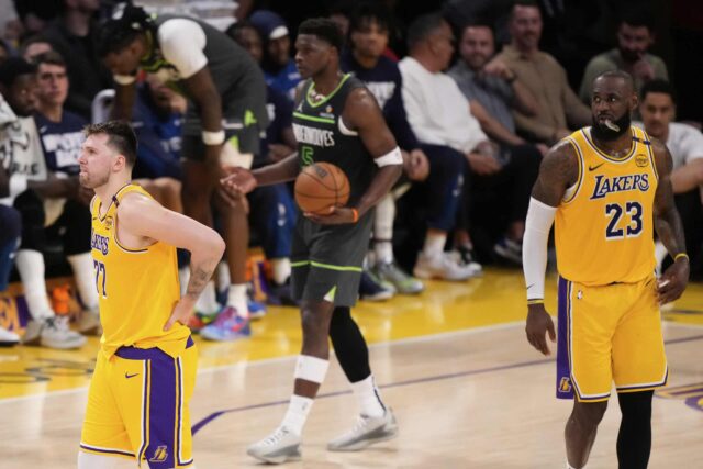 Playoffs da NBA Los Angeles Lakers vs Meiostta Timberwolves LeBron James Luka Doncic Anthony Edwards