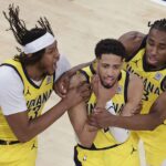 Playoffs das finais da Conferência Leste da NBA Indiana Pacers vs New York Knicks Tyrese Haliburton