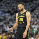 Steph Curry Warriors vs Timberwolves Jogo 1 Playoffs da NBA Segunda rodada