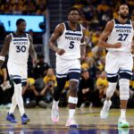 Julius Randle, Anthony Edwards Timberwolves Warriors NBA Playoffs
