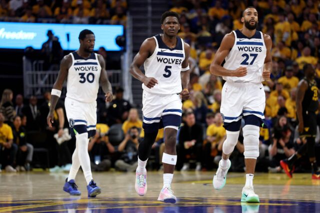 Julius Randle, Anthony Edwards Timberwolves Warriors NBA Playoffs