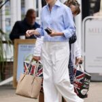 Michelle Keegan provou seu apoio às marcas de rua High Street quando atingiu sua cidade local na quarta -feira para fornecer os itens essenciais