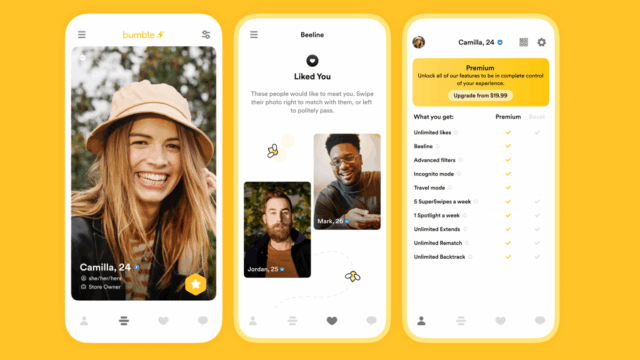 Filtros avançados de Bumble