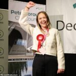 Daisy Blakemore-Creedon (19 anos (na foto, quando comemorou sua vitória nas eleições no ano passado), ela alegou ter sido exposto a bullying e abuso anti-semita quando anunciou sua demissão para trabalhar no Conselho da Cidade de Peterborough.