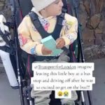 Mãe compartilhou fotos dos motoristas de um ônibus de Londres que recusou uma rampa mais baixa para permitir que ela a leve ao filho deficiente Charles