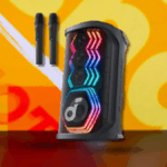 Soundcore Rave 3s Ai Karaoke Party Speaker com 2 microfones sem fio, som de 200w, remoção vocal da AI, reverb, show de luzes, 12 horas de tempo de jogo, sistema portátil de Bluetooth para casa, festa ou quintal