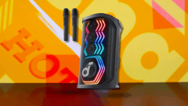 Soundcore Rave 3s Ai Karaoke Party Speaker com 2 microfones sem fio, som de 200w, remoção vocal da AI, reverb, show de luzes, 12 horas de tempo de jogo, sistema portátil de Bluetooth para casa, festa ou quintal