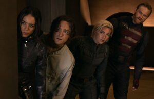 O que vale a pena ver os raios da Marvel? (Análise) (LR): Alexei Shostakov/Red Guardian (David Harbor), Ghost (Hannah John-Kamen), Bucky Barnes (Sebastian Stan), Yelena Belova (Florence Pugh) e John Walker (Wyatt Russell) nos Thunderbolts da Marvel Studios*. Foto cedida por Marvel Studios. © 2024 Marvel.