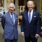 Rei Carlos III e Joe Biden no Castelo de Windsor, 10 de julho de 2023, durante sua visita ao Reino Unido