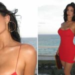 O vestido vermelho enferrujado de Kylie Jenner traz calor para Miami