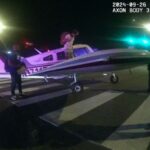Um avião que alcançou um pouso de emergência em 26 de setembro de 2024. Na Rota Estadual 76, perto da Drive Canyon, Oceanside foi levado ao aeroporto para investigar o investigador da Força Aérea Federal. (Diretoria de Polícia de Oceanside)