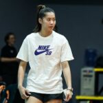 O preliminar PVL, adpirante Aleiah Malaluan, de La Salle durante o draft de adesão.