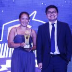A Alyssa Eroa, o mais novo recrutamento de Zus Coffee Thunderbelles, recebeu o prêmio de retorno do Return Player durante o PVL Press Corps Awards Night.