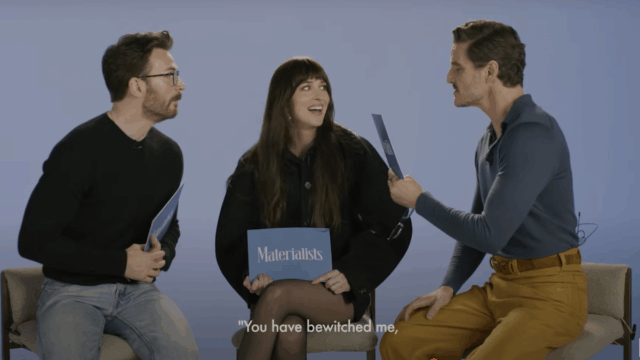 Pedro Pascal recita o famoso Sr. Darcy Citaat em Rom-Com Quiz com Dakota Johnson e Chris Evans

