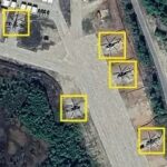 As fotos mostram o que parece ser helicópteros no aeroporto do Mar do Norte-2 na Rússia, perto da fronteira com a Finlândia