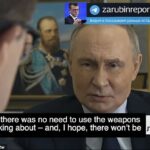 O presidente russo, Vladimir Putin, revelou seus pensamentos sobre o uso de armas nucleares contra a Ucrânia quando ele está se aproximando de seu 25º ano no poder. Os comentários de Putin foram transmitidos no domingo no filme da televisão estatal russa por seu quarto do século como líder
