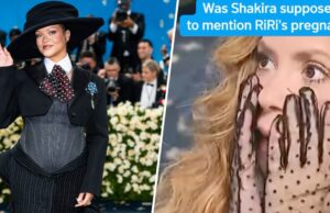 Shakira fica nervosa quando pensa que perdeu as notícias de gravidez de Rihanna A gala Met 2025 comemorando