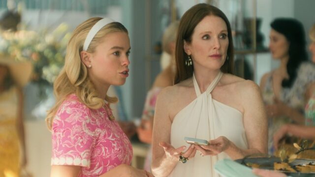 Meghann Fahy e Milly Alcock em 