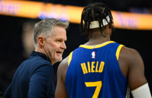 Steve Kerr, Buddy Hield e Steph Curry dão suas idéias sobre a reunião dos guerreiros emocionais. fechar